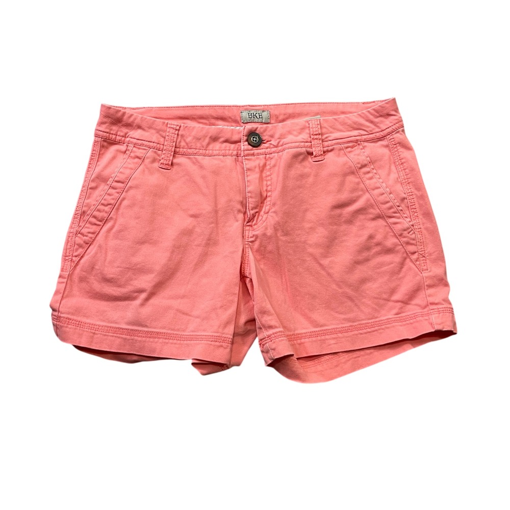 BKE 27‎ Shorts Salmon-Pink Cotton Blend Chino Cut Slash Pockets Button Zip Fly